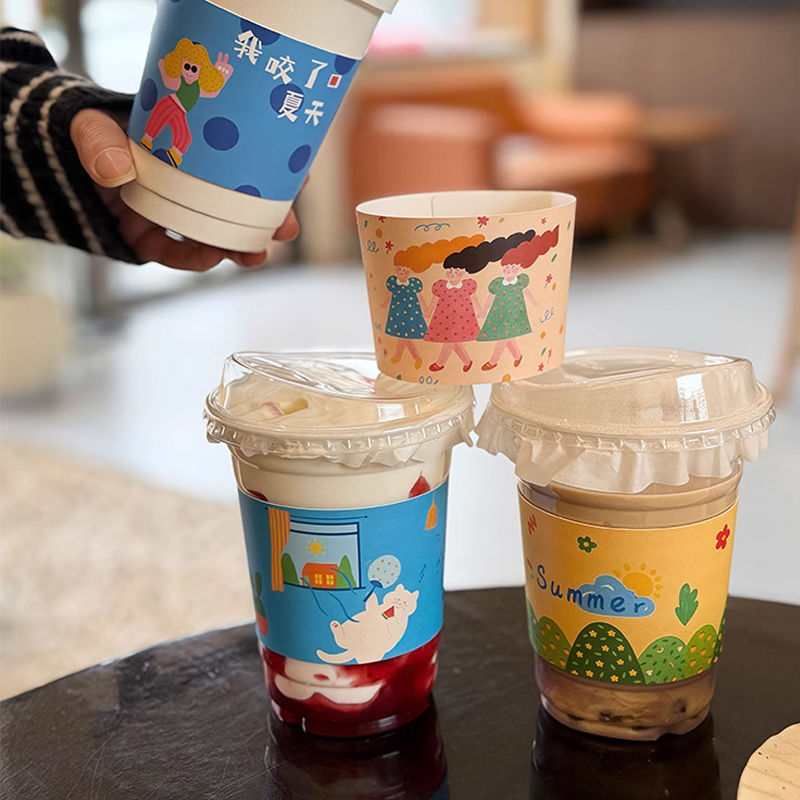 Coffee Tea Flower - Selongsong Gelas Kardus Cetak Kustom Ukuran