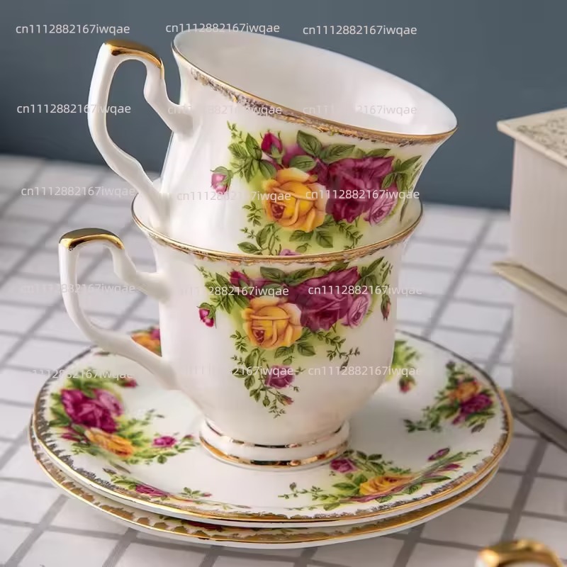 Coffee Tea English - Set Kopi Porselen Tulang Eropa dengan