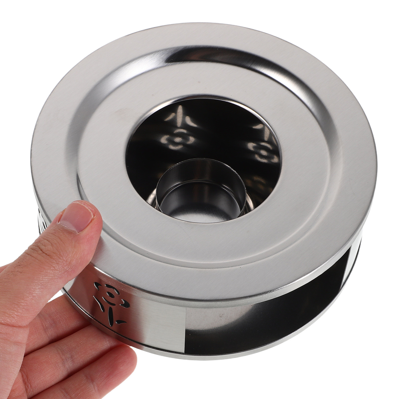 Coffee Tea Stand - Pemanas Teh Stainless Steel Motif Bunga,