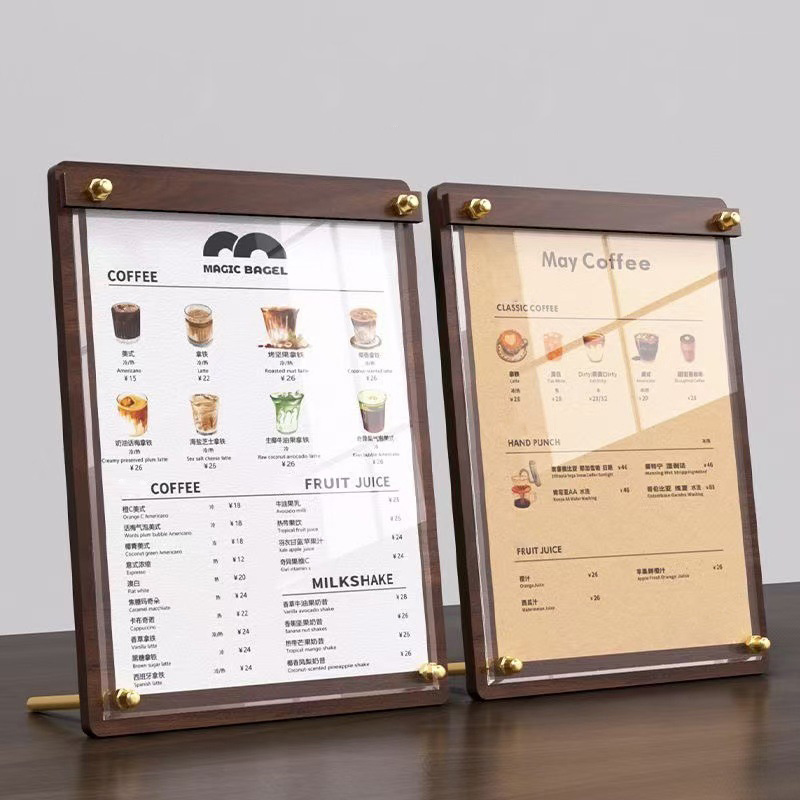 Coffee Tea Stand - Stand Display Daftar Harga Menu Akrilik