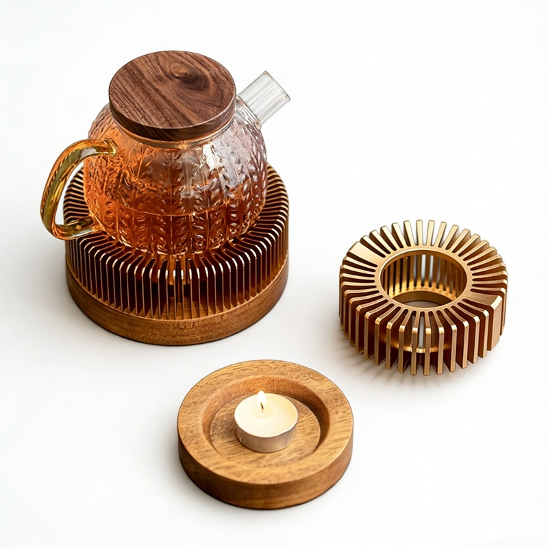 Coffee Tea Stand - Pemanas Teh dari Aluminium Alloy Gold