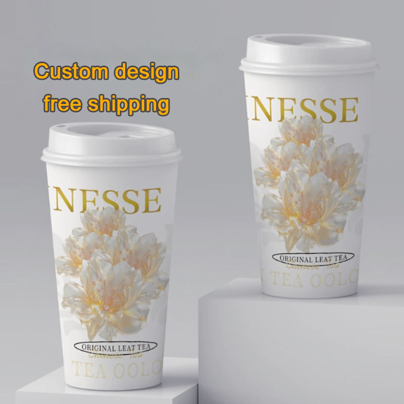 Coffee Tea Flower - LOGO kustom tebal sekali pakai susu,