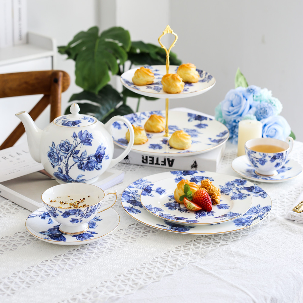 Coffee Tea English - Set Cangkir Kopi Bone China, Cangkir