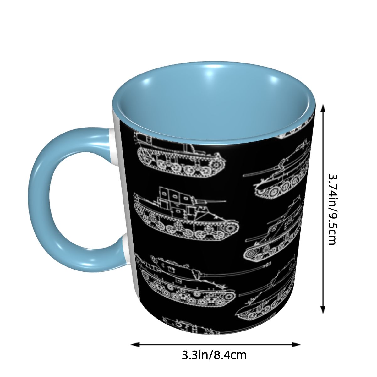Mug Keramik Lucu Tank AS Peran - Coffee Tea World ulasan dan harga