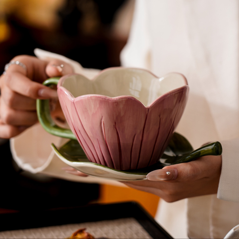 Set Piring Cangkir Kopi Yang D - Coffee Tea Flower ulasan dan harga