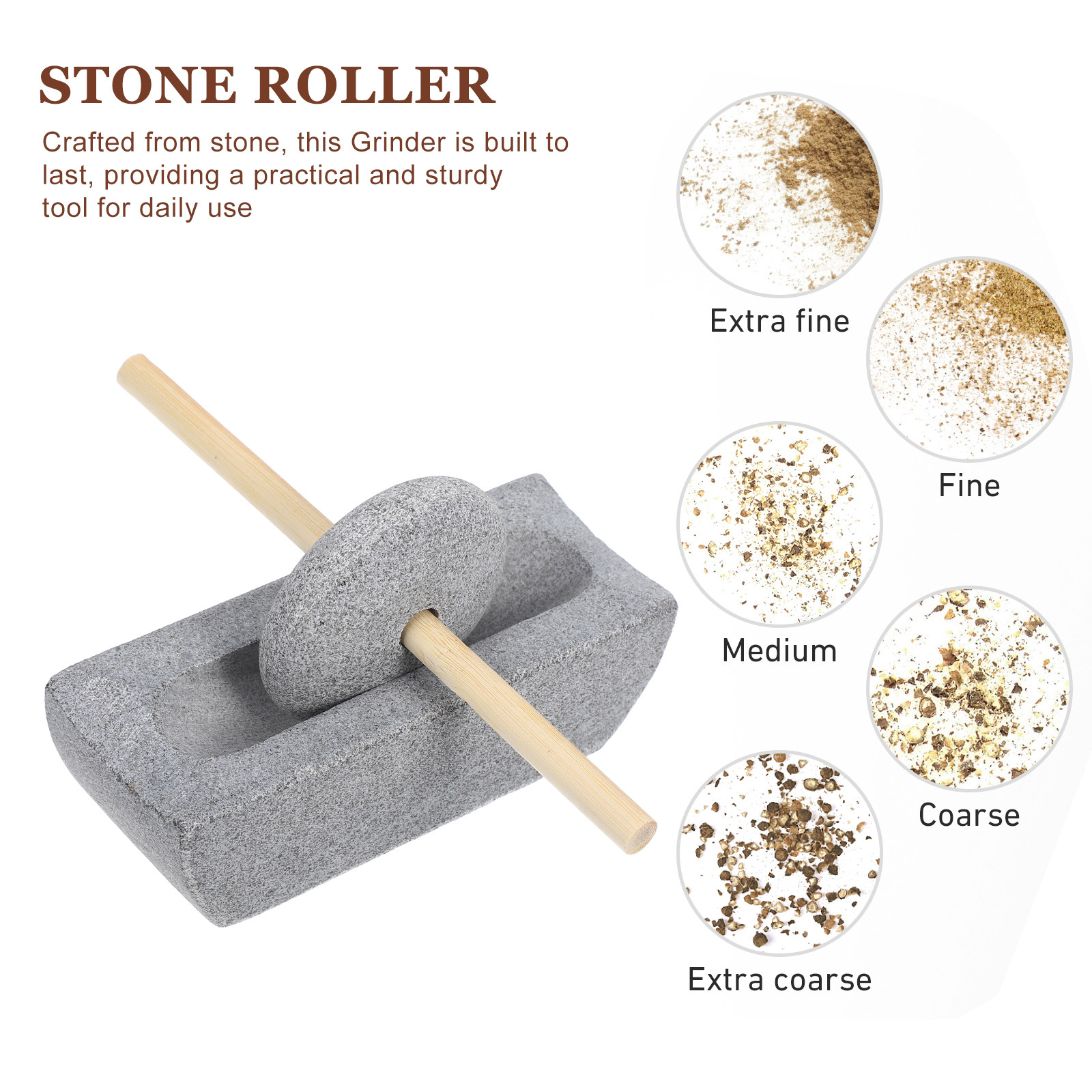 1Set Penggiling Batu Manual un - Coffee Tea And Bean Leaf ulasan dan harga