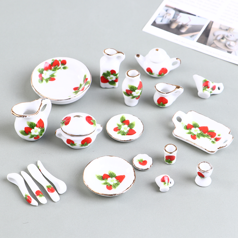 1 Set 1:12 Miniatur Rumah Bone - Coffee Tea Flower ulasan dan harga