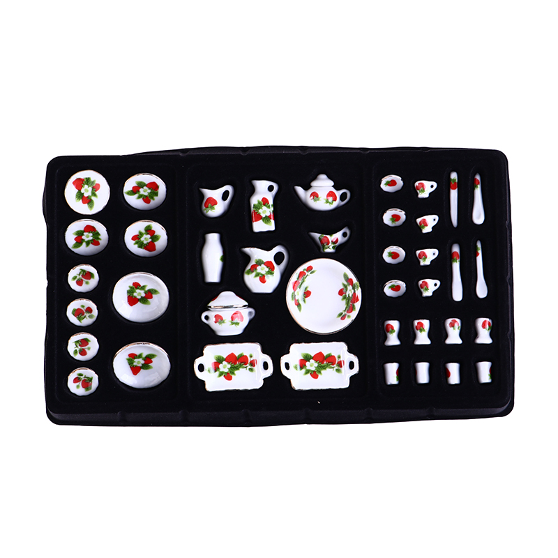 1 Set 1:12 Miniatur Rumah Bone - Coffee Tea Flower ulasan dan harga