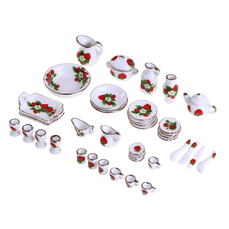 1 Set 1:12 Miniatur Rumah Bone - Coffee Tea Flower ulasan dan harga