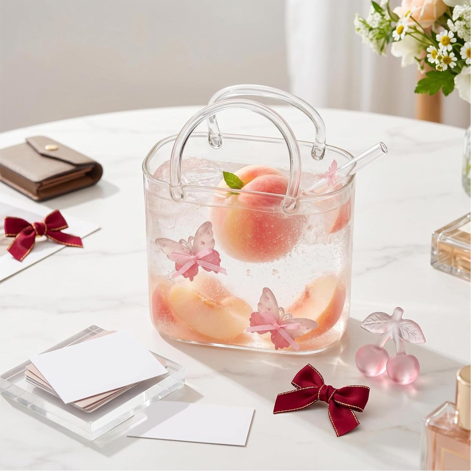 Gelas Minum Bentuk Tas Tangan  - Coffee Tea Flower ulasan dan harga